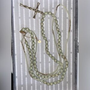 Plunder Mint and Gold Beaded Necklace